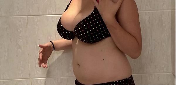  Busty seduction Yuki Kori massages her big natural titties under the shower